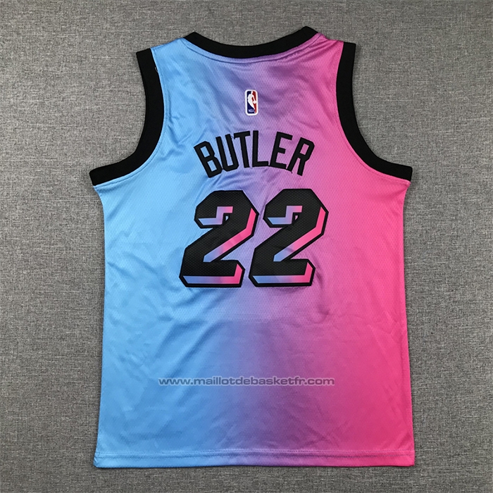 Maillot Enfant Miami Heat Jimmy Butler #22 Ville 2020-21 Bleu Rosa